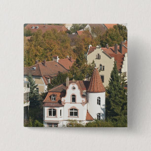 Badge Carré 5 Cm Skyline de Bamberg, Allemagne