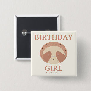 Badge Carré 5 Cm Slumberkins Paresseux Garçon d'anniversaire