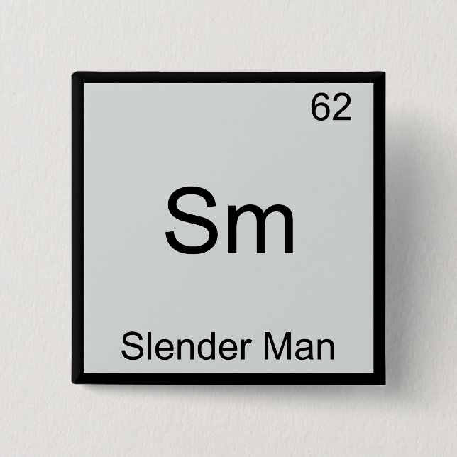 Badge Carré 5 Cm Sm - Sender Man Funny Chemistry, Élément Symbole (Devant)