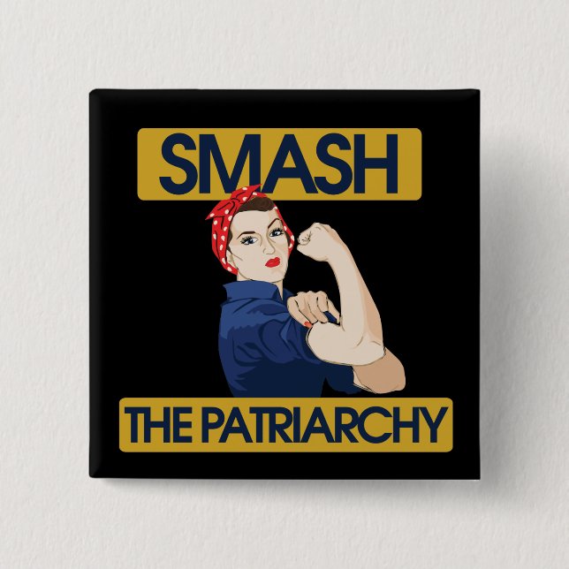 Badge Carré 5 Cm Smash le patriarcat (Devant)