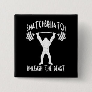 Badge Carré 5 Cm Snatchsquatter, Gros Pied De Dessin, Bête, Gymnase