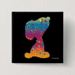 Badge Carré 5 Cm Snoopy Rainbow Graffiti Silhouette