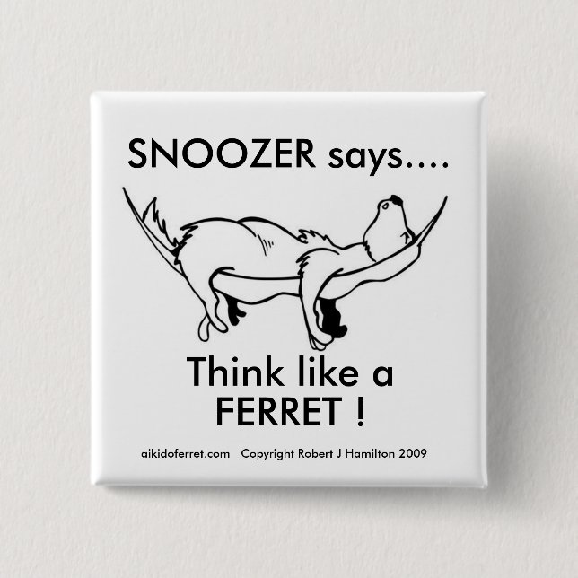 Badge Carré 5 Cm SNOOZER pensent le bouton (Devant)
