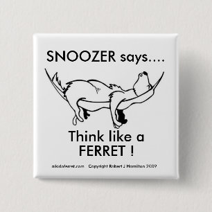 Badge Carré 5 Cm SNOOZER pensent le bouton