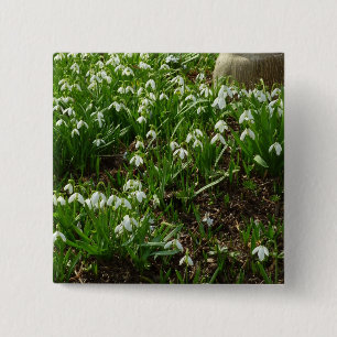 Badge Carré 5 Cm Snowdrops