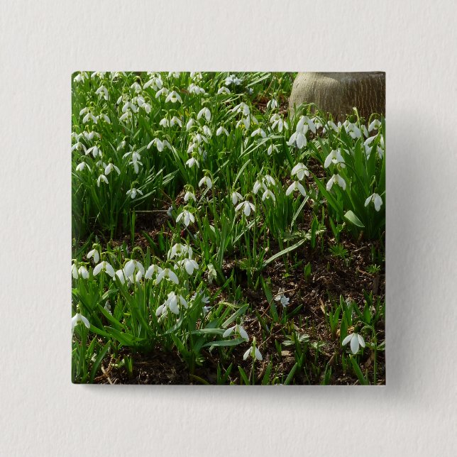 Badge Carré 5 Cm Snowdrops (Devant)