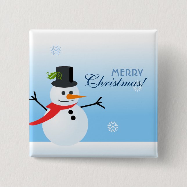 Badge Carré 5 Cm Snowman (Devant)
