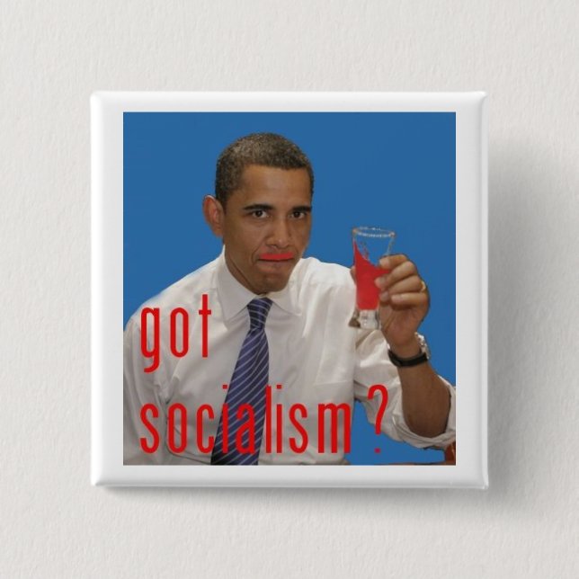 Badge Carré 5 Cm socialisme obtenu ? (Devant)