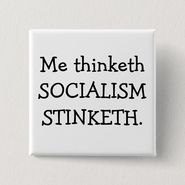 BADGE CARRÉ 5 CM SOCIALISME STINKETH (Devant)