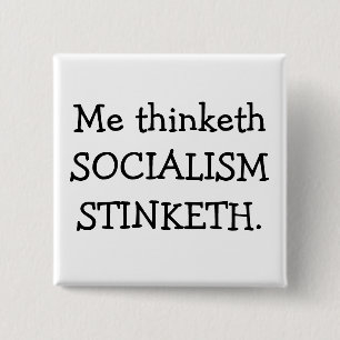BADGE CARRÉ 5 CM SOCIALISME STINKETH