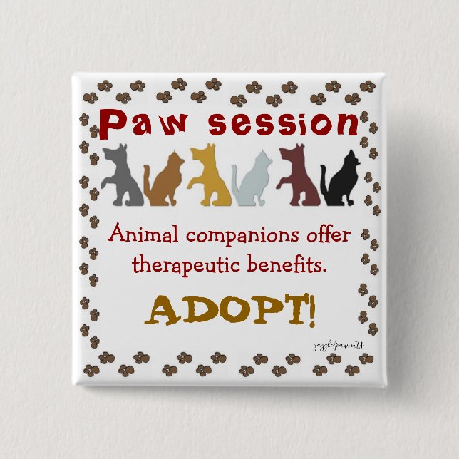 Badge Carré 5 Cm Société d'animaux de compagnie (Devant)