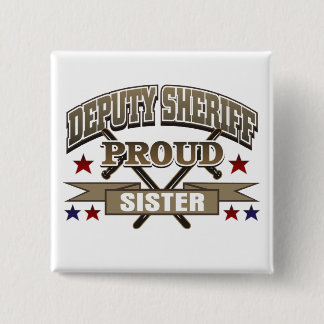 Badge Carré 5 Cm Soeur fière shérif adjoint