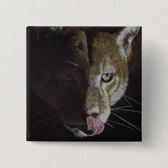 Badge Carré 5 Cm Soirée Cougar (Devant)