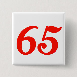 Badge Carré 5 Cm Soixante-cinquième cadeaux d'anniversaire du