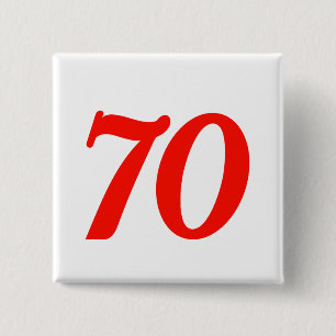 Badge Carré 5 Cm Soixante-dixième cadeaux d'anniversaire du numéro