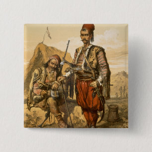 Badge Carré 5 Cm Soldats d'infanterie turcs dans l'armée de