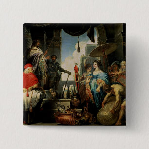 Badge Carré 5 Cm Solomon et la reine de Sheba