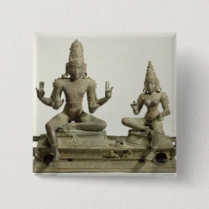Badge Carré 5 Cm Somaskanda, Chola, Tamil Nadu (bronze)