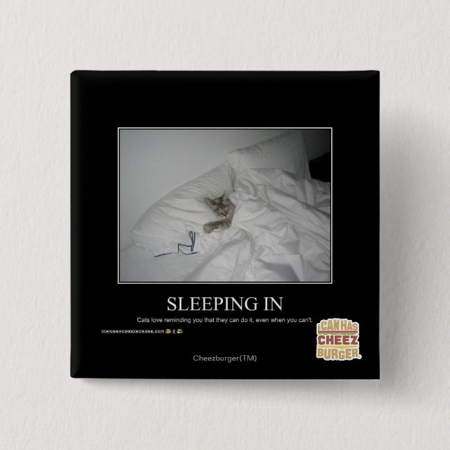 Badge Carré 5 Cm Sommeil dedans (Devant)