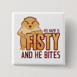 Badge Carré 5 Cm Son nom est bouton de Fisty