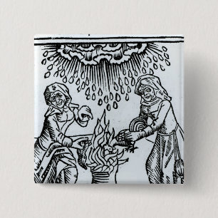 Badge Carré 5 Cm Sorcières faisant un charme, 1489