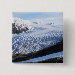 Badge Carré 5 Cm Sortie du glacier dans le parc national Kenai Fjor