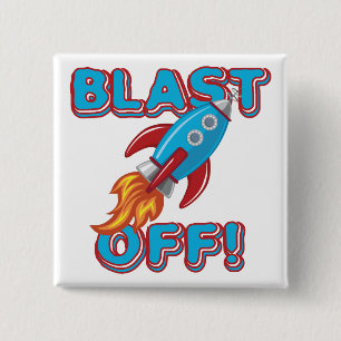 Badge Carré 5 Cm Soufflez le bateau de Rocket
