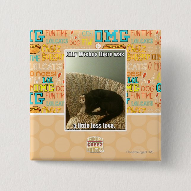 Badge Carré 5 Cm Souhaits de Kitty (Devant)