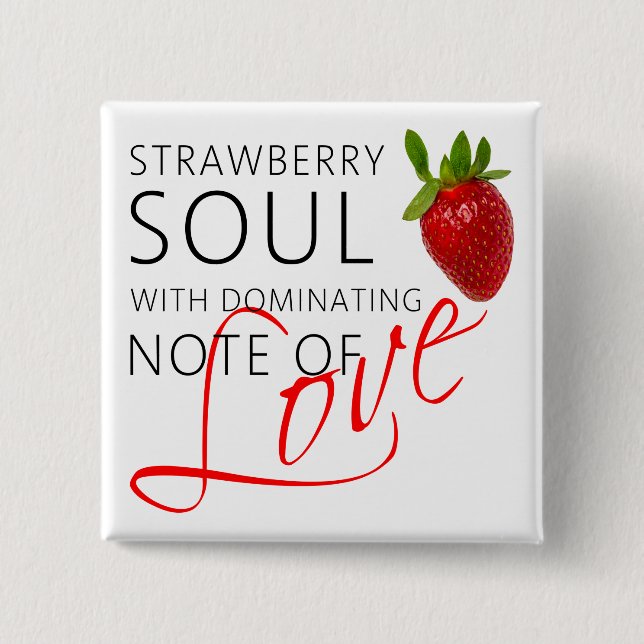 Badge Carré 5 Cm Soul aux fraises (Devant)