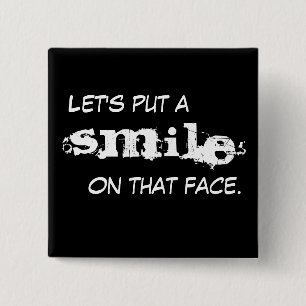 Badge Carré 5 Cm Sourire