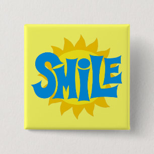 Badge Carré 5 Cm Sourire