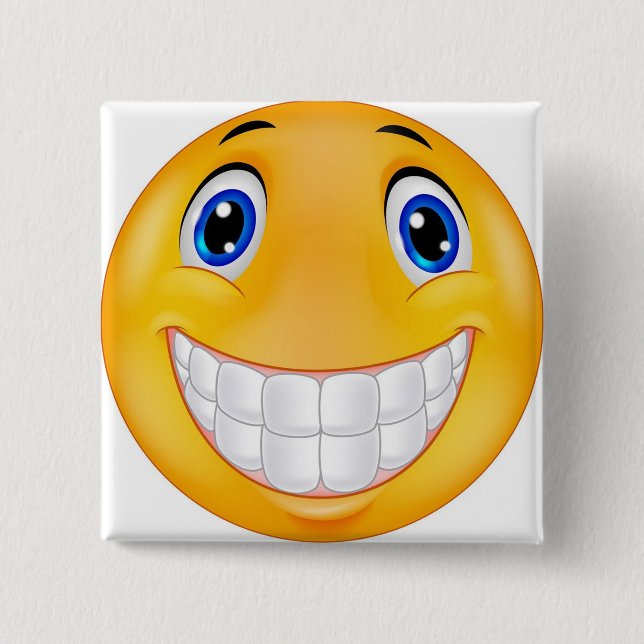 Badge Carré 5 Cm sourire de dent (Devant)