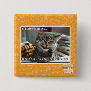 Badge Carré 5 Cm sourires de chat de vampire
