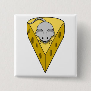 Badge Carré 5 Cm Souris de fromage