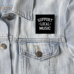 Badge Carré 5 Cm Soutenez la musique locale