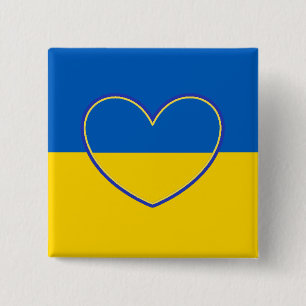 Badge Carré 5 Cm Soutenez l'Ukraine