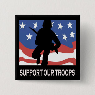 Badge Carré 5 Cm Soutenez nos troupes