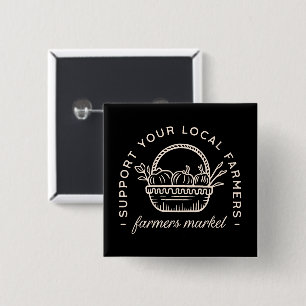 Badge Carré 5 Cm Soutenez vos agriculteurs locaux