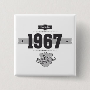 Badge Carré 5 Cm Soutenu en 1967 (Dark&Lightgrey)