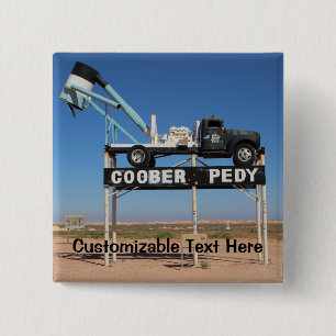 Badge Carré 5 Cm Souvenir Customisé Pedy Coober