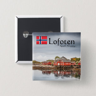 Badge Carré 5 Cm Souvenir de Norvège Lofoten