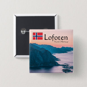 Badge Carré 5 Cm Souvenir des Lofoten Norvège