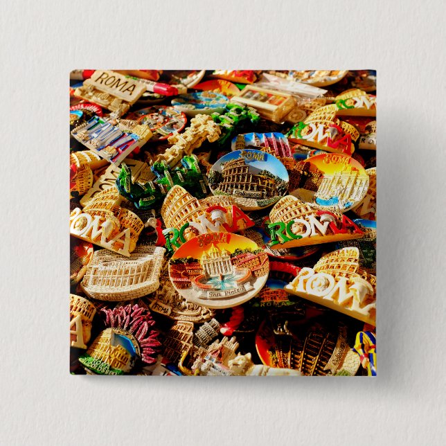 Badge Carré 5 Cm Souvenirs de Rome (Devant)