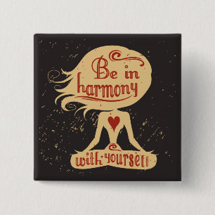 Badge Carré 5 Cm Soyez en harmonie avec vous-même 2