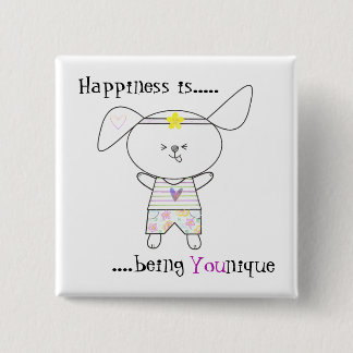 Badge Carré 5 Cm Soyez unique kawaii bizarré chien d'autonomisation