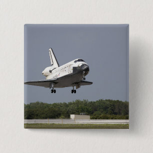 Badge Carré 5 Cm Space Shuttle Discovery approche l'atterrissage 2