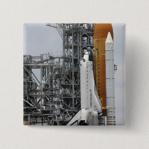 Badge Carré 5 Cm Space Shuttle Endeavor sur le lancement pad 2