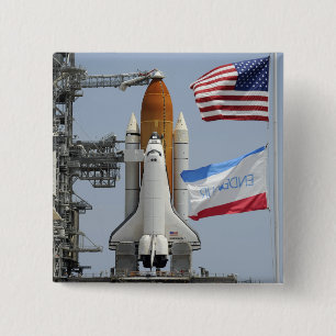 Badge Carré 5 Cm Space Shuttle Endeavor sur le lancement pad 3