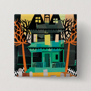 Badge Carré 5 Cm Spectres hantés de Chambre
