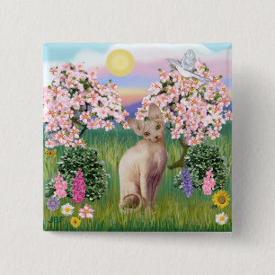 Badge Carré 5 Cm Sphynx Chat 1 - Blossoms